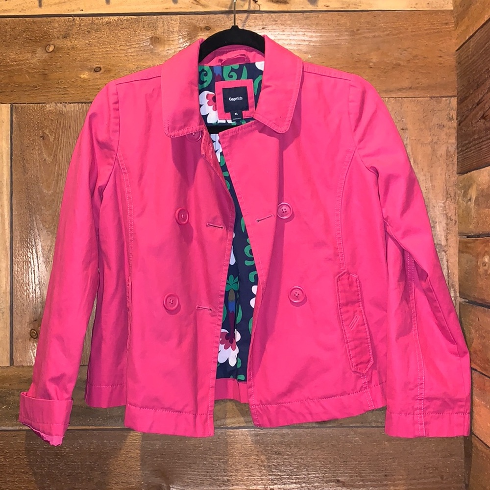 Gap Kids hot pink cotton poplin jacket